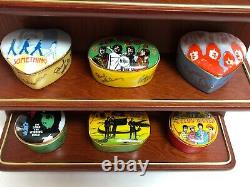 BEATLES Franklin Mint Complete Set 1992 Porcelain 22K Music Box with Display Shelf