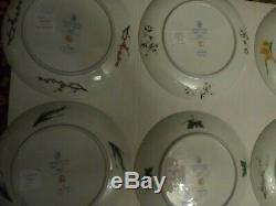 BIRDS And FLOWERS Of The ORIENT Franklin Mint SET 12 Asian porcelain ART PLATES