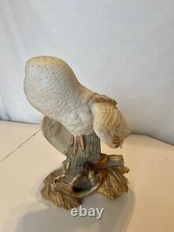 Barn Owl Porcelain Figurine Hand Painted By George McMonigle for Franklin Mint
