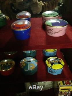 Beatles Porcelain Music Boxes Franklin Mint 1992 Complete Set With Rare Shelf