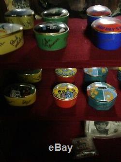 Beatles Porcelain Music Boxes Franklin Mint 1992 Complete Set With Rare Shelf