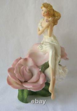Beautiful Art Deco Franklin Mint LADY ROSE by Jegou Porcelain Figurine