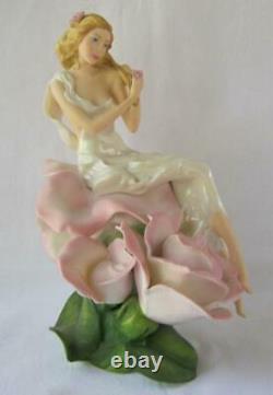 Beautiful Art Deco Franklin Mint LADY ROSE by Jegou Porcelain Figurine