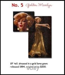 Beautiful Franklin Mint Marilyn Monroe Porcelain Doll Golden Blondes approx 19