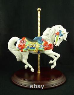 Beautiful Franklin Mint Porcelain Carousel Horse Statue Carousel Enchantment