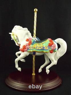 Beautiful Franklin Mint Porcelain Carousel Horse Statue Carousel Enchantment