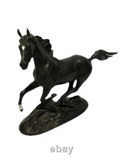 Black Beauty horse figurine Franklin Mint porcelain Pamela Du Boulay. COA Includ