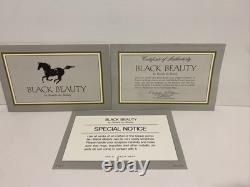 Black Beauty horse figurine Franklin Mint porcelain Pamela Du Boulay. COA Includ