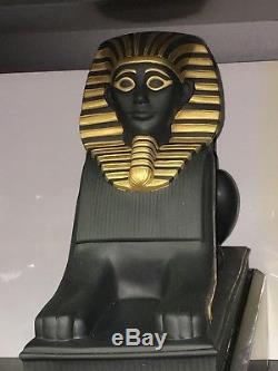 Black Porcelain Sphinx Statue With 24KT. Gold Trim-by Franklin Mint