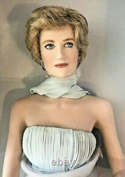 Blue Dress Diana Princess Of Wales Porcelain Portrait Doll By Franklin Mint #84