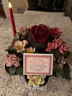 Capodimonte Porcelain Authentic 12 months of roses complete set By Franklin Mint