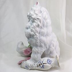 Cat Figurine Persian Franklin Porcelain Large Vintage 1992