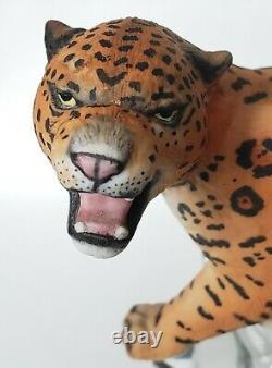 Cats Of The World By Franklin Mint Porcelain Leopard Figurine On Crystal Base