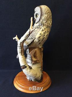 Chouette porcelaine fine peinte main The great grey owl The Franklin Mint