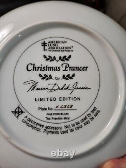 Christmas Horse Plates Set of 6 Franklin Mint Vintage Maureen Drdak-Jensen