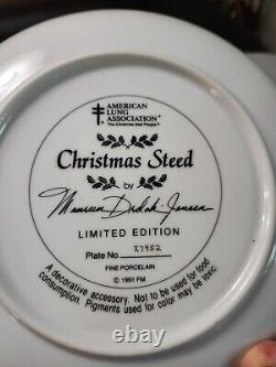 Christmas Horse Plates Set of 6 Franklin Mint Vintage Maureen Drdak-Jensen