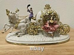 Cinderella's Magical Moment Enchanted Coach Porcelain Figure Swarovski Crystal