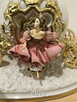 Cinderella's Magical Moment Enchanted Coach Porcelain Figure Swarovski Crystal