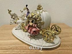 Cinderella's Magical Moment Enchanted Coach Porcelain Figure Swarovski Crystal