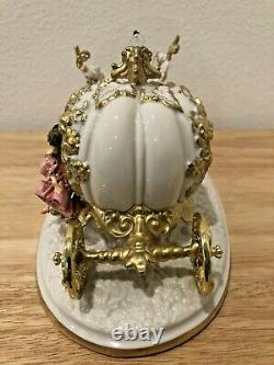 Cinderella's Magical Moment Enchanted Coach Porcelain Figure Swarovski Crystal