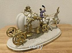 Cinderella's Magical Moment Enchanted Coach Porcelain Figure Swarovski Crystal
