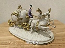 Cinderella's Magical Moment Enchanted Coach Porcelain Figure Swarovski Crystal