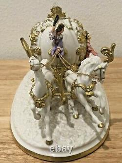 Cinderella's Magical Moment Enchanted Coach Porcelain Figure Swarovski Crystal