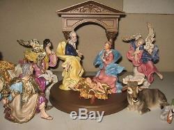 Complete 13 Pc Set Franklin Mint Vatican Nativity Porcelain Sculpture Collection