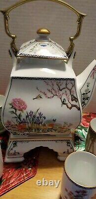 Complete 17 Piece Franklin Mint The Birds & Flowers Of The Orient Tea Set