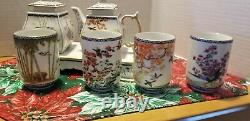 Complete 17 Piece Franklin Mint The Birds & Flowers Of The Orient Tea Set
