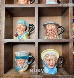 Complete 1983 Franklin Mint Miniature Character Toby Jug Collection 25 Pieces