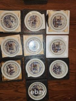 Complete Set 9 Franklin Mint MARQUES DE LAFAYETTE Limoges Plates Certificates