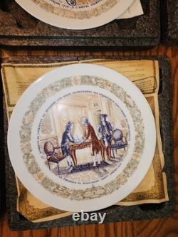 Complete Set 9 Franklin Mint MARQUES DE LAFAYETTE Limoges Plates Certificates