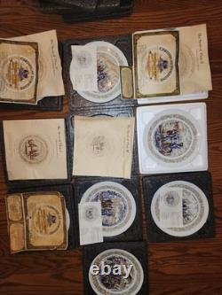 Complete Set 9 Franklin Mint MARQUES DE LAFAYETTE Limoges Plates Certificates