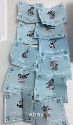 Complete Set of 12 Vintage Franklin Mint Garden Birds of the World 1982-83 Boxed