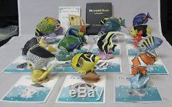 Complete Set withShowcase Franklin Mint Porcelain Fish The Jeweled Ocean COA's