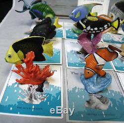 Complete Set withShowcase Franklin Mint Porcelain Fish The Jeweled Ocean COA's