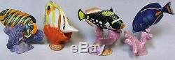 Complete Set withShowcase Franklin Mint Porcelain Fish The Jeweled Ocean COA's