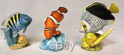 Complete Set withShowcase Franklin Mint Porcelain Fish The Jeweled Ocean COA's