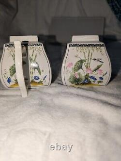 Cream and Sugar Service Franklin Mint The Birds and Flowers Of The Orient