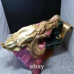 Danbury Mint Sleeping Beauty Porcelain Doll with COA and Chaise Lounge SHIP INCL