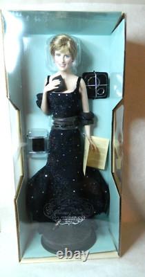 Diana Princess Of Sophistication Porcelain Doll Black Sequin Gown Franklin Mint