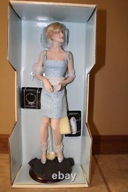 Diana, Princess of Wales doll in short blue dress by Franklin Mint