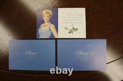Diana, Princess of Wales doll in short blue dress by Franklin Mint