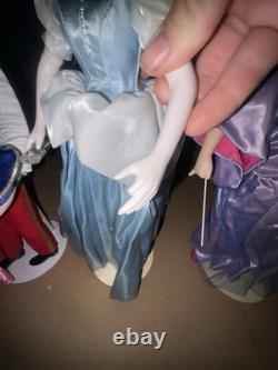 Disney Princess Porcelain Doll Lot Franklin Mint Dolls