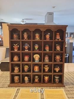 ENGLISH HERITAGE MINIATURE TOBY JUGS FRANKLIN MINT with DISPLAY SHELF & Cards