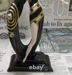 ERTE Pearls & Emeralds FRANKLIN MINT Art Deco Handpaint Porcelain Figurine