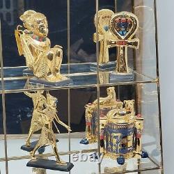 Egyptian Gold 12 Figures & Case Franklin Mint 1989 Complete King Tutankhamun