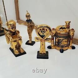 Egyptian Gold 12 Figures & Case Franklin Mint 1989 Complete King Tutankhamun