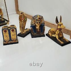 Egyptian Gold 12 Figures & Case Franklin Mint 1989 Complete King Tutankhamun